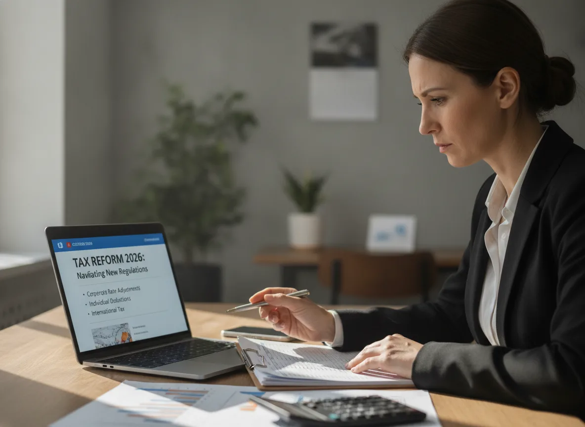 Mulher trabalhando em laptop sobre reforma do CTN 2026 | Imagine Company - Agência de Marketing e Vendas em Goiânia - GO - BRASIL