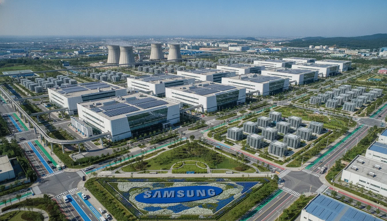 Vista aérea da fábrica Samsung Hynix na Coreia do Sul | Imagine Company - Agência de Marketing e Vendas em Goiânia - GO - BRASIL