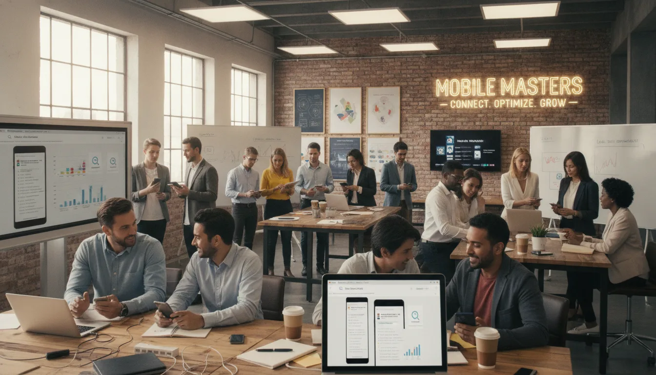 Grupo de pessoas em reunião sobre SEO mobile em escritório moderno | Imagine Company - Agência de Marketing e Vendas em Goiânia - GO - BRASIL