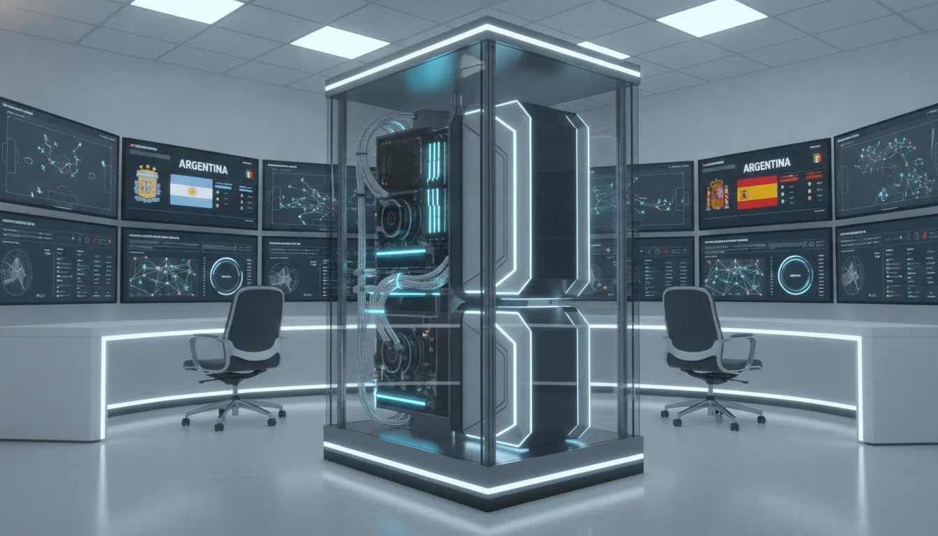 Supercomputador em sala de controle com monitores exibindo dados | Imagine Company - Agência de Marketing e Vendas em Goiânia - GO - BRASIL