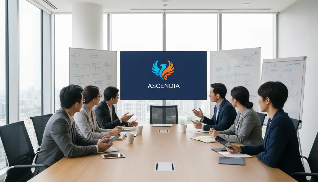 Grupo de pessoas em reunião discutindo branding com tela ao fundo | Imagine Company - Agência de Marketing e Vendas em Goiânia - GO - BRASIL