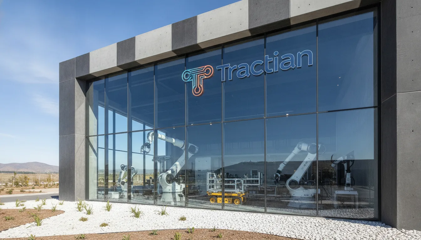 Fachada de vidro da Tractian com robôs industriais visíveis | Imagine Company - Agência de Marketing e Vendas em Goiânia - GO - BRASIL