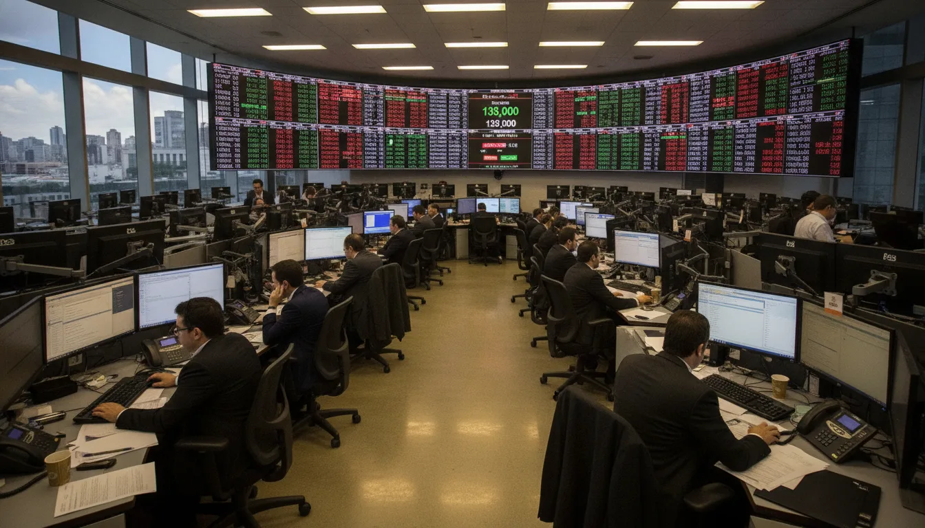 Corretoras com telas de cotações do Ibovespa, analisando mercado de ações. | Imagine Company - Agência de Marketing e Vendas em Goiânia - GO - BRASIL