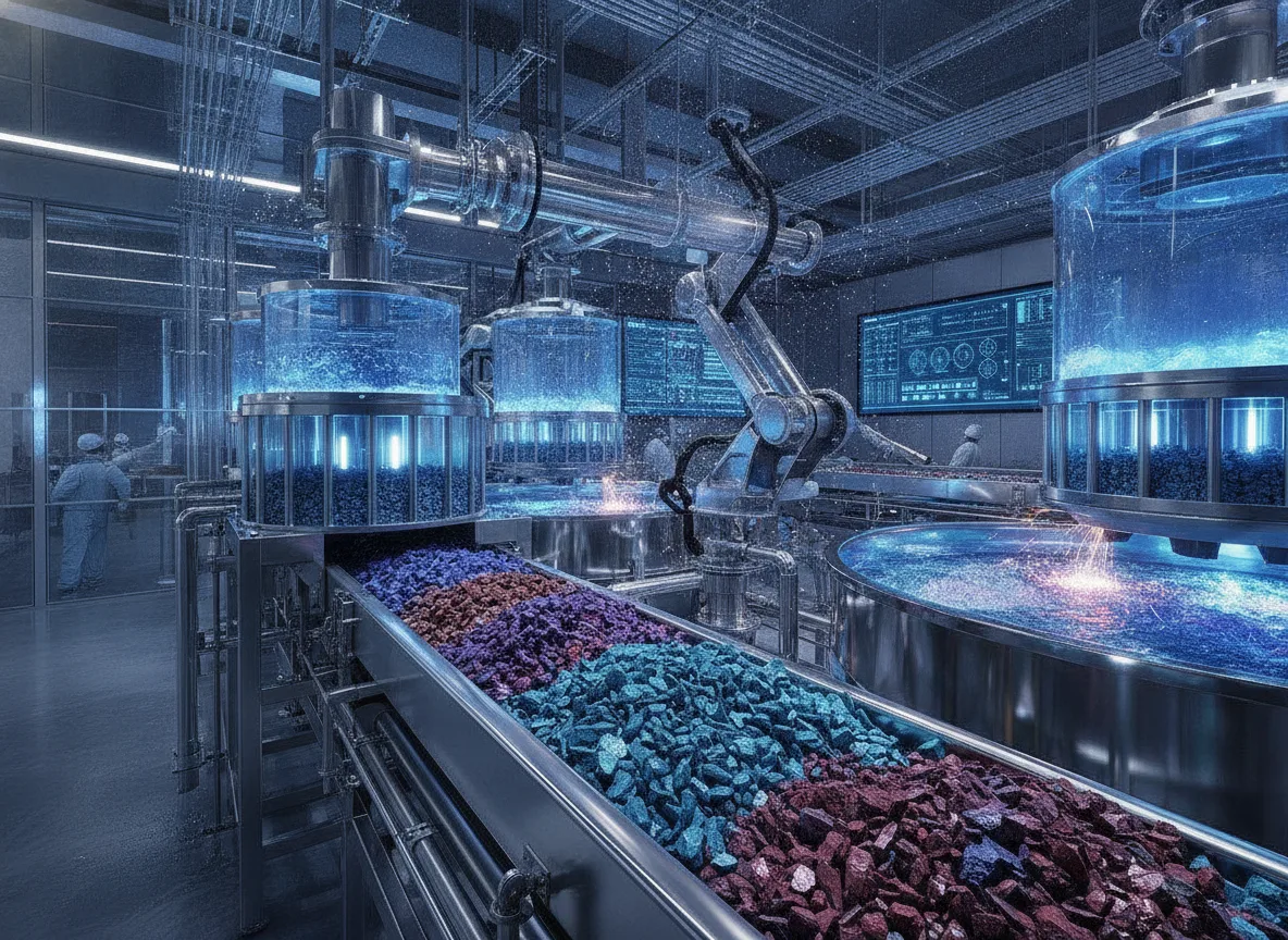 Interior de fábrica com robôs e esteira transportadora de materiais | Imagine Company - Agência de Marketing e Vendas em Goiânia - GO - BRASIL