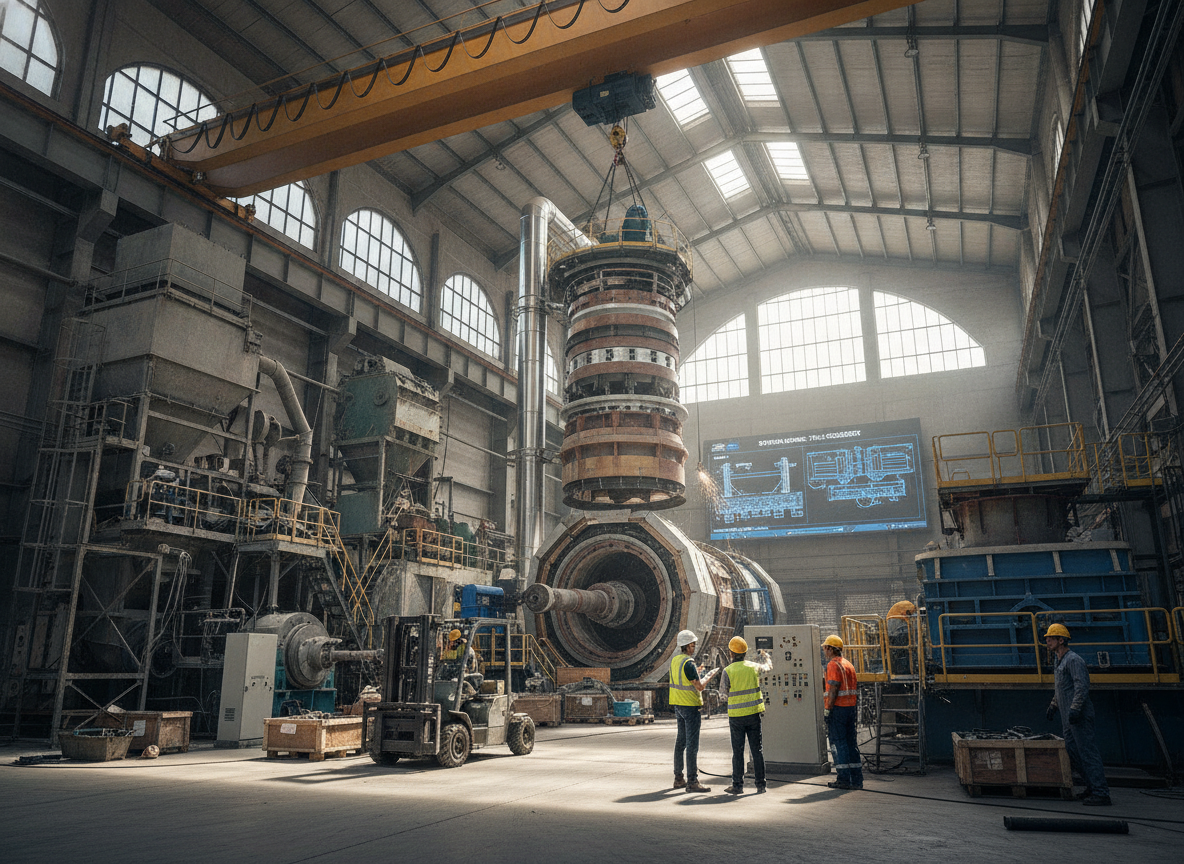 Funcionários em fábrica da Votorantim Cimentos durante modernização com apoio do BNDES | Imagine Company - Agência de Marketing e Vendas em Goiânia - GO - BRASIL