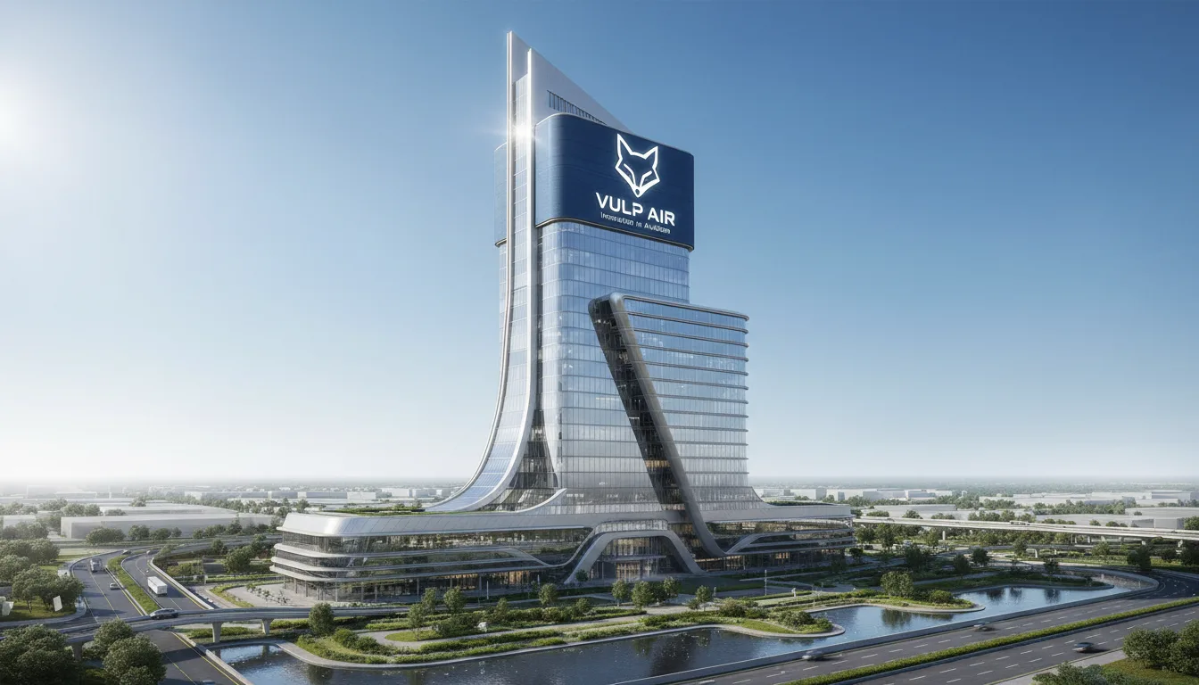 Prédio moderno da Vulp Air com destaque para investimento em climatização. | Imagine Company - Agência de Marketing e Vendas em Goiânia - GO - BRASIL