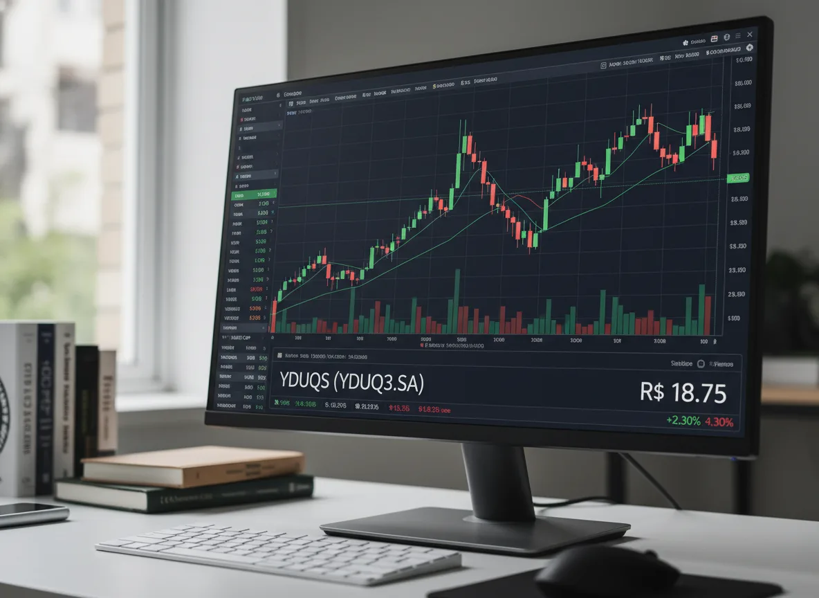 Monitor exibe gráfico de ações YDUQS (YDUQ3) em alta | Imagine Company - Agência de Marketing e Vendas em Goiânia - GO - BRASIL